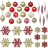 24Pcs Ornaments With 12 Pcs Snow Flakes 3.15in -Christmas Decoration Shop 24Pcs Ornaments with 12 Pcs Snow Flakes 3 4 600x598 1