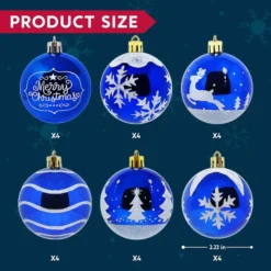 24pcs Blue And White Christmas Ball Ornaments -Christmas Decoration Shop 24pcs Blue and White Christmas Ball Ornaments 1 600x600 1