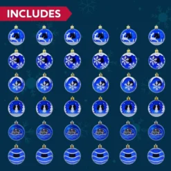24pcs Blue And White Christmas Ball Ornaments -Christmas Decoration Shop 24pcs Blue and White Christmas Ball Ornaments 3 600x600 1