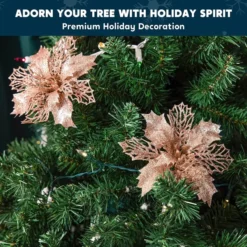 24pcs Rose Gold Christmas Poinsettia Flower Decorations 10 24pcs Rose Gold Christmas Poinsettia Flower Decorations -Christmas Decoration Shop 24pcs Rose Gold Christmas Poinsettia Flower Decorations 3 600x600 1