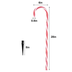 Christmas Decoration Shop -Christmas Decoration Shop 28 Christmas Candy Cane Pathway Marker thin red 2 result 600x600 1