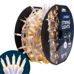 2x250 Christmas String Lights Clear White 62.25ft -Christmas Decoration Shop 2Pcs 250 LED Christmas String Lights Clear White 62 2 结果 600x600 1