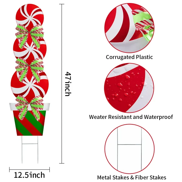 2pcs Outdoor Christmas Yard Signs With Stakes 8 2pcs Outdoor Christmas Yard Signs With Stakes - Image 6