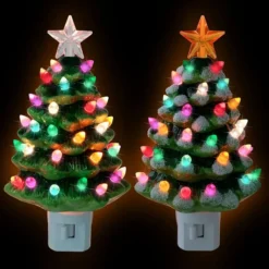 2 Packs Ceramic Christmas Tree Night Light -Christmas Decoration Shop 2Pcs Ceramic Christmas Tree Night Light 6 result 600x600 1