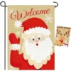 2pcs Welcome Burlap Christmas House Flags -Christmas Decoration Shop 2Pcs Christmas Burlap Welcome Flag 1