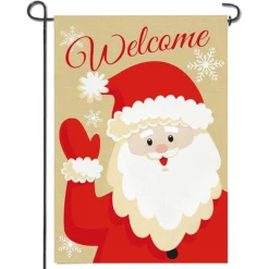 2pcs Welcome Burlap Christmas House Flags -Christmas Decoration Shop 2Pcs Christmas Burlap Welcome Flag 3