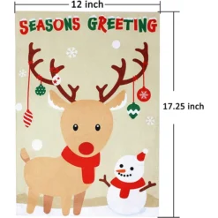 2pcs Welcome Burlap Christmas House Flags -Christmas Decoration Shop 2Pcs Christmas Burlap Welcome Flag 6