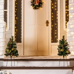 2pcs Prelit Christmas Tree Pathway Lights 24in -Christmas Decoration Shop 2Pcs Christmas Prelit Pathway Tree 24in 7 600x600 1