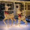 2pcs 130 LED Fabric Doe And Fawn Christmas Lights -Christmas Decoration Shop 2Pcs Fabric 4ft Doe and 3ft Fawn Gold 7 600x600 1