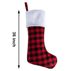 2pcs Red And Black Buffalo Plaid Christmas Stockings -Christmas Decoration Shop 2Pcs Red Jumbo Plaid Christmas Stockings 7 result 600x600 1