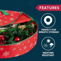 2pcs Christmas Snowflake Patterned Wreath Storage Bags 30in -Christmas Decoration Shop 2Pcs Snowflake Patterned Christmas Wreath Oxford Storage Bag Red 3 结果 600x600 1