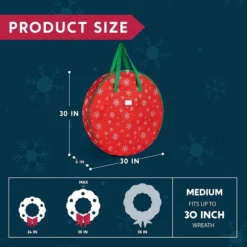 2pcs Christmas Snowflake Patterned Wreath Storage Bags 30in -Christmas Decoration Shop 2Pcs Snowflake Patterned Christmas Wreath Oxford Storage Bag Red 5 结果 600x600 1