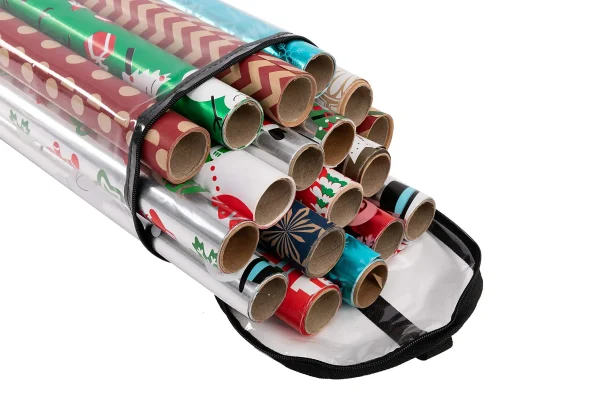 2pcs Black Christmas Clear Gift Wrap Organizer 6 2pcs Black Christmas Clear Gift Wrap Organizer - Image 4