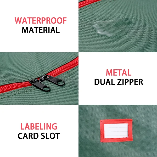 2pcs Green Christmas Tree Storage Bags 48in 5 2pcs Green Christmas Tree Storage Bags 48in - Image 3