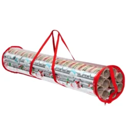 2pcs Red Clear Christmas Gift Wrap Organizer -Christmas Decoration Shop 2pcs Red Clear Christmas Gift Wrap Organizer 3 1 600x600 1