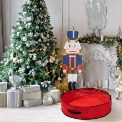 2pcs Red Wreath Storage Bags With Clear Window 24in -Christmas Decoration Shop 2pcs Red Wreath Storage Bags with Clear Window 24in 5 600x600 1