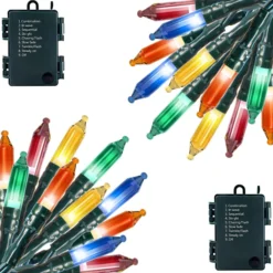 2x50 LED Multicolor Led Green Wire String Lights 17.3ft