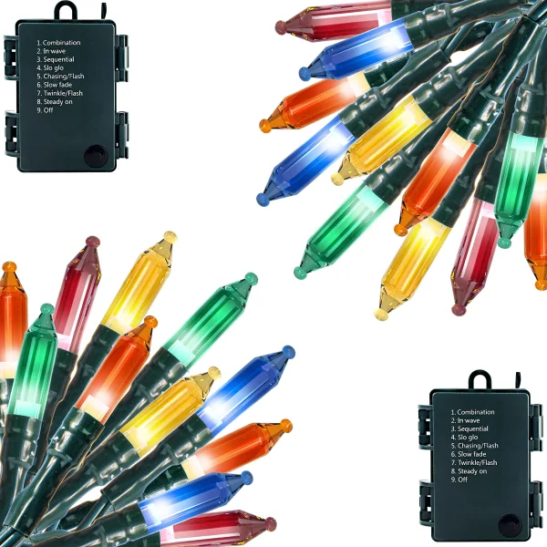 2x50 LED Multicolor Led Green Wire String Lights 17.3ft 3 2x50 LED Multicolor Led Green Wire String Lights 17.3ft