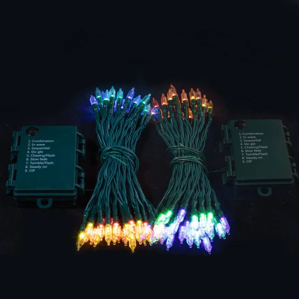 2x50 LED Multicolor Led Green Wire String Lights 17.3ft 6 2x50 LED Multicolor Led Green Wire String Lights 17.3ft - Image 4