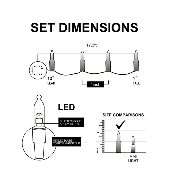 2x50 LED Multicolor Led Green Wire String Lights 17.3ft 7 2x50 LED Multicolor Led Green Wire String Lights 17.3ft - Image 5