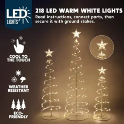 3pcs Outdoor Spiral Christmas Tree Warm White Lights -Christmas Decoration Shop 3 Packs Lighted Spiral Christmas Tree Set 3 result 600x600 1