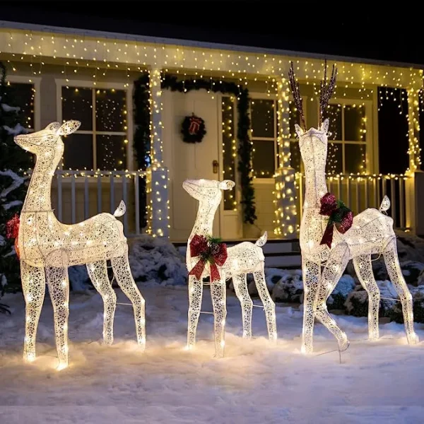 3pcs LED Christmas Reindeer Decorations 6 3pcs LED Christmas Reindeer Decorations - Image 4