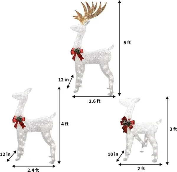 3pcs LED Christmas Reindeer Decorations 7 3pcs LED Christmas Reindeer Decorations - Image 5