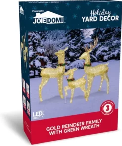 3Pcs Christmas Yard Lights 5ft Buck, 4ft Doe, 3ft Fawn With Wreath -Christmas Decoration Shop 3 Pcs LED Yard Lights Fabric 5ft Buck 4ft Doe and 3ft Fawn with Wreath Gold 5 600x713 1