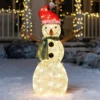 80 LED Cotton Snowman With Christmas Hat 3.5ft -Christmas Decoration Shop 3.5ft Snowman with Christmas Hat Yard Lights 4 600x600 1