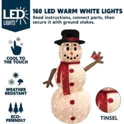 160 LED 3D Collapsible Snowman Yard Decoration Lighted -Christmas Decoration Shop 3.8ft LED Yard Lights Collapsible Snowman with Top Hat 4 600x600 1