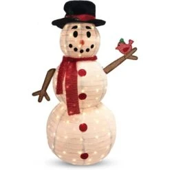160 LED 3D Collapsible Snowman Yard Decoration Lighted -Christmas Decoration Shop 3.8ft LED Yard Lights Collapsible Snowman with Top Hat 5 600x600 1