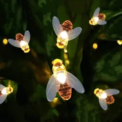 30 LED Honey Bees Fairy String Lights Warm White 21ft -Christmas Decoration Shop 30 LED Honey Bees Fairy String Lights Warm White 21ft 2 600x600 1