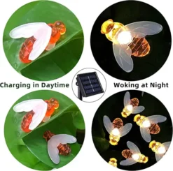 30 LED Honey Bees Fairy String Lights Warm White 21ft -Christmas Decoration Shop 30 LED Honey Bees Fairy String Lights Warm White 21ft 6 600x596 1