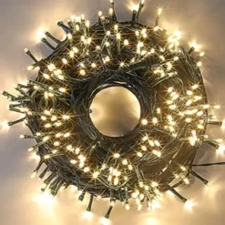 300 LED Multicolor String Lights 108.6ft -Christmas Decoration Shop 300 LED Green Wire String Lights 108 9 600x600 1