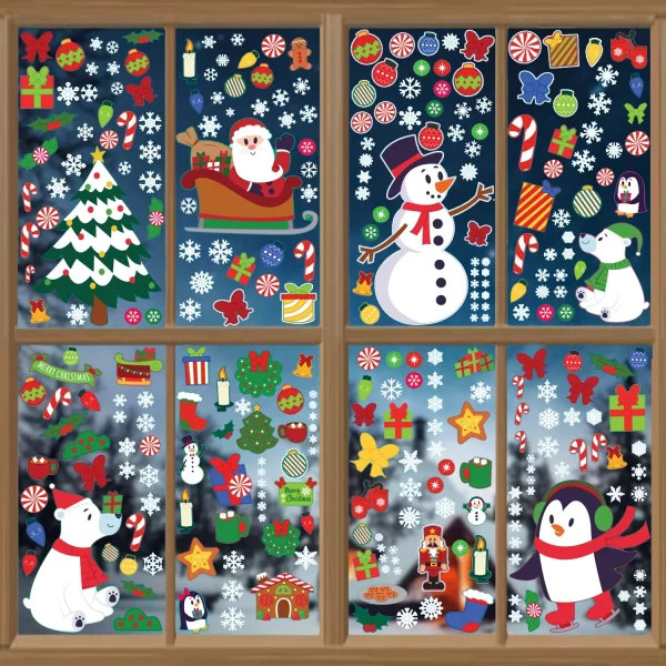 300Pcs Christmas Characters Window Clings 3 300Pcs Christmas Characters Window Clings