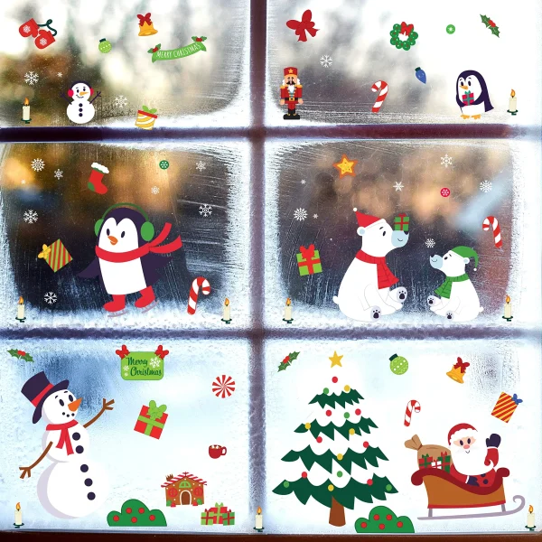 300Pcs Christmas Characters Window Clings 4 300Pcs Christmas Characters Window Clings - Image 2