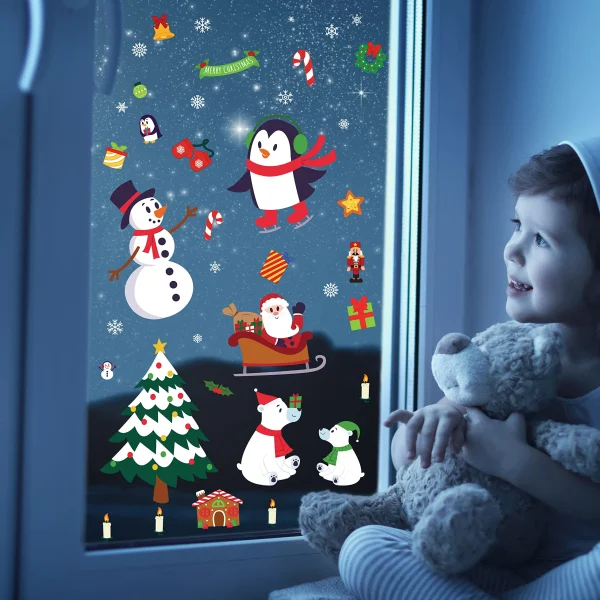300Pcs Christmas Characters Window Clings 5 300Pcs Christmas Characters Window Clings - Image 3