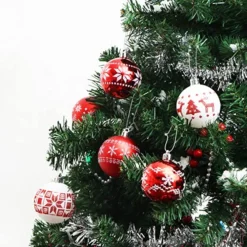 30pcs Red And White Christmas Ball Ornaments