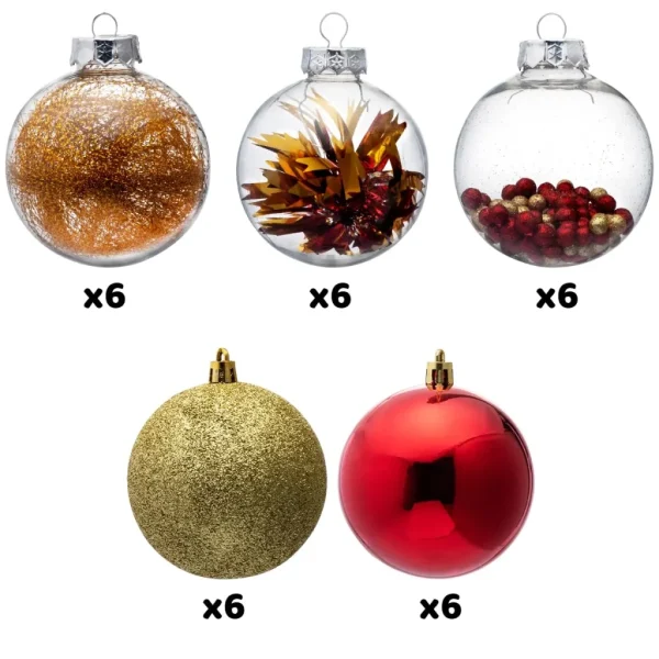 30pcs Red And Gold Silver Christmas Ball Ornaments 5 30pcs Red And Gold Silver Christmas Ball Ornaments - Image 3
