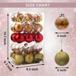 30pcs Red And Gold Silver Christmas Ball Ornaments 10 30pcs Red And Gold Silver Christmas Ball Ornaments -Christmas Decoration Shop 30Pcs Assorted Style Ball Ornaments Red Gold 3 2 result 600x600 1