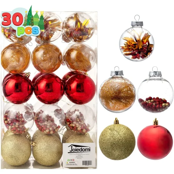 30pcs Red And Gold Silver Christmas Ball Ornaments 4 30pcs Red And Gold Silver Christmas Ball Ornaments - Image 2
