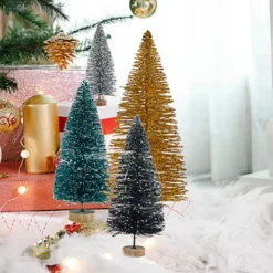 32pcs Snow Frost Mini Artificial Christmas Tree -Christmas Decoration Shop 32Pcs Artificial Mini Christmas Trees Colorful 2 600x600 1