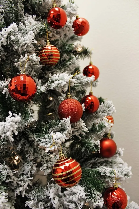 34pcs Red Christmas Ball Ornaments 6 34pcs Red Christmas Ball Ornaments - Image 4