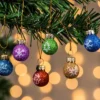 36pcs Mini Glittered Glass Patterned Christmas Balls -Christmas Decoration Shop 36Pcs Mini Glitter Glass Patterned Balls Ornaments 7 result 600x400 1