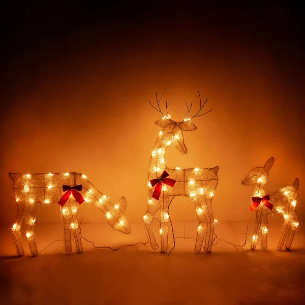 3pcs Light Up Yard Reindeer Family Decoration 7 3pcs Light Up Yard Reindeer Family Decoration - Image 5