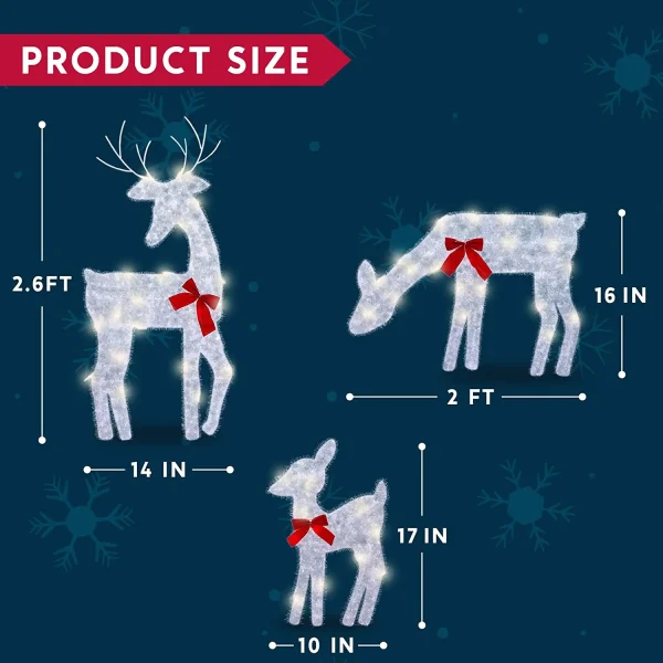 3pcs Light Up Yard Reindeer Family Decoration 8 3pcs Light Up Yard Reindeer Family Decoration - Image 6