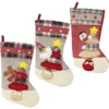 3pcs 3D Burlap And Plaid Christmas Stockings 18in 1 3pcs 3D Burlap And Plaid Christmas Stockings 18in -Christmas Decoration Shop 3Pcs 3d Burlap Christmas Stockings 18in 1