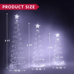 3pcs 218 Pre-Lit LED Christmas Light Yard Decorations -Christmas Decoration Shop 3Pcs Lighted Spiral Christmas Tree Set LED Cool White 5 result 600x600 1