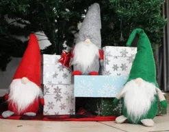 3pcs Red Green Grey Swedish Christmas Santa Gnome -Christmas Decoration Shop 3Pcs Red Green Gray Gnome with Bendable Hat 3 600x467 1