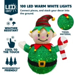 3ft 100 LED Collapsible Elf Yard Light -Christmas Decoration Shop 3ft 100 LED Collapsible Elf Yard Light 2 600x600 1